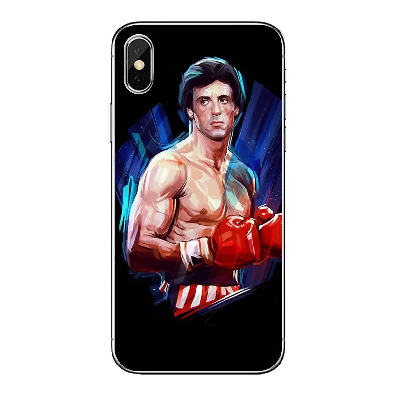 Рокки Бальбоа боксерский рисунок для iPod Touch iPhone 4 4S 5 5S 5C SE 6 6S 7 8 X XR XS Plus MAX мягкие