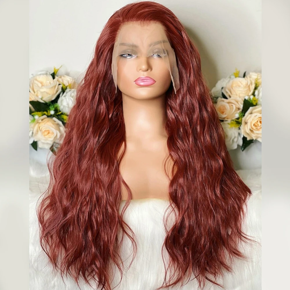 

13X6 натуральные волнистые прозрачные кружевные передние парики женский коричневый цвет 180% безклеевые бразильские волосы парики