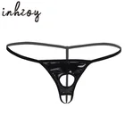 Мужские стринги, бикини с отверстиями для пениса, открытые ягодицы, гей-трусы, сексуальные трусики-Тонги