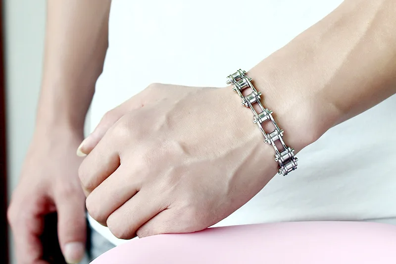 Мужские браслеты и велосипедная цепь из нержавеющей стали 316L ювелирные изделия