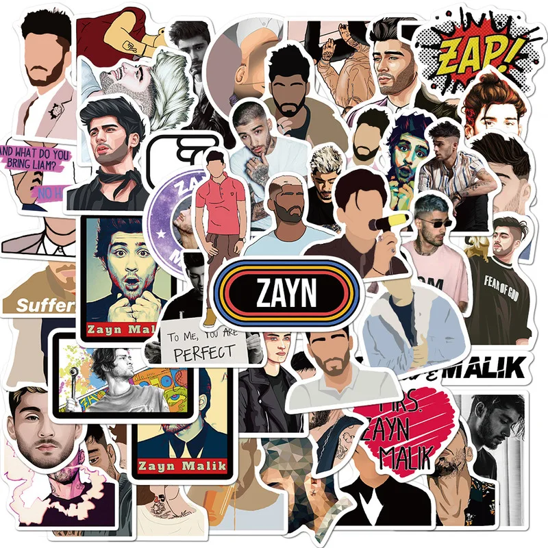 

50pcs British Singer Zayn Malik Graffiti Stickers Waterproof Suitcase Laptop Guitar Decals Diy Stickers Children's Toys