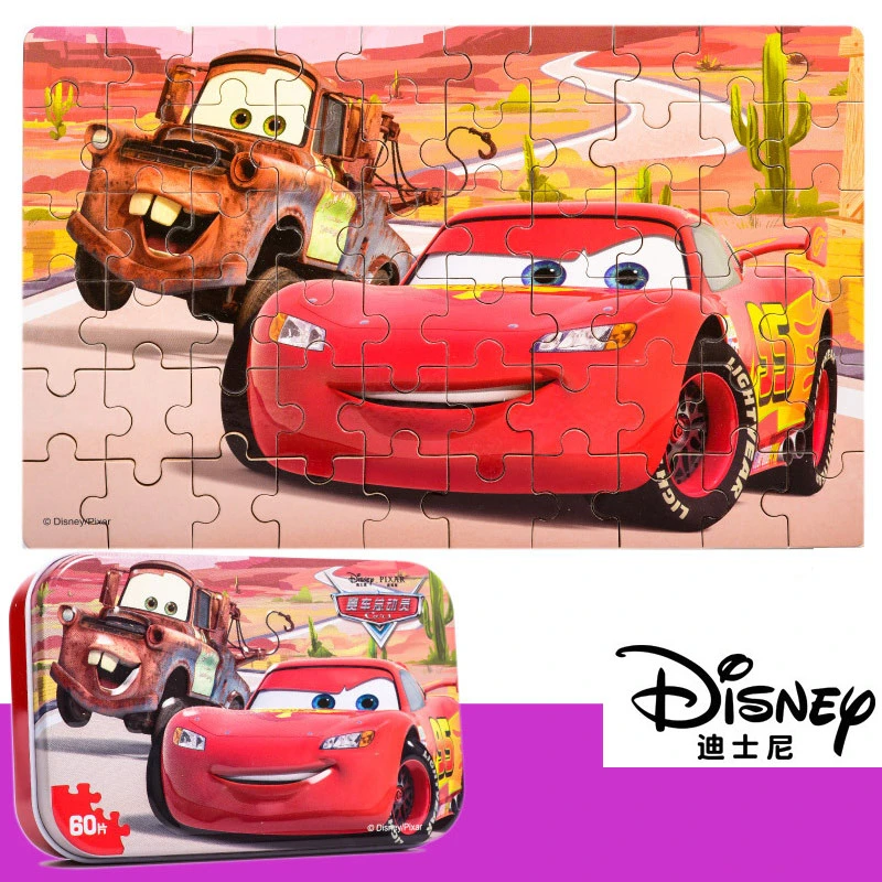 Disney натуральная Молния Маккуин и снежная королева 60 штук деревянные наклейки
