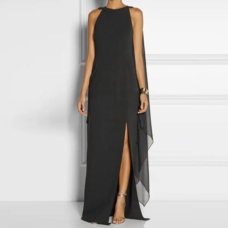 Женская накидка с длинным рукавом Длинные вечерние платья модное однотонное