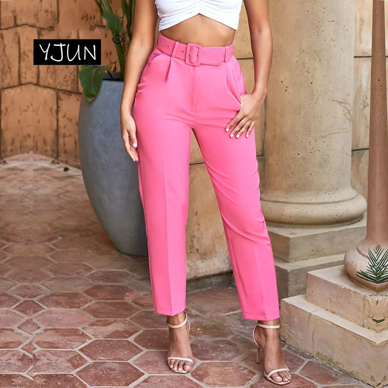 Брюки женские с поясом и высокой талией повседневные брюки Капри летние белые