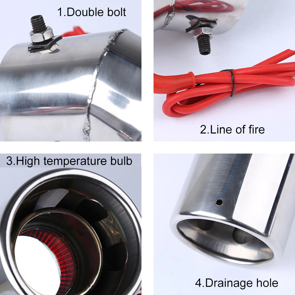 Прочный красный светодиодный беспламенный глушитель из нержавеющей стали с