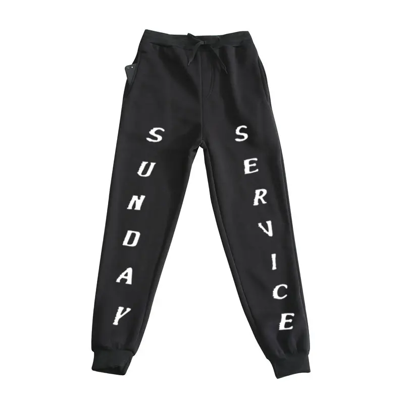 SUNDAY SERVICE Fleece Sweatpants Men Streetwear Kanye West Drawstring Joggers Sweat Pants SUNDAY SERVICE Trousers Pants