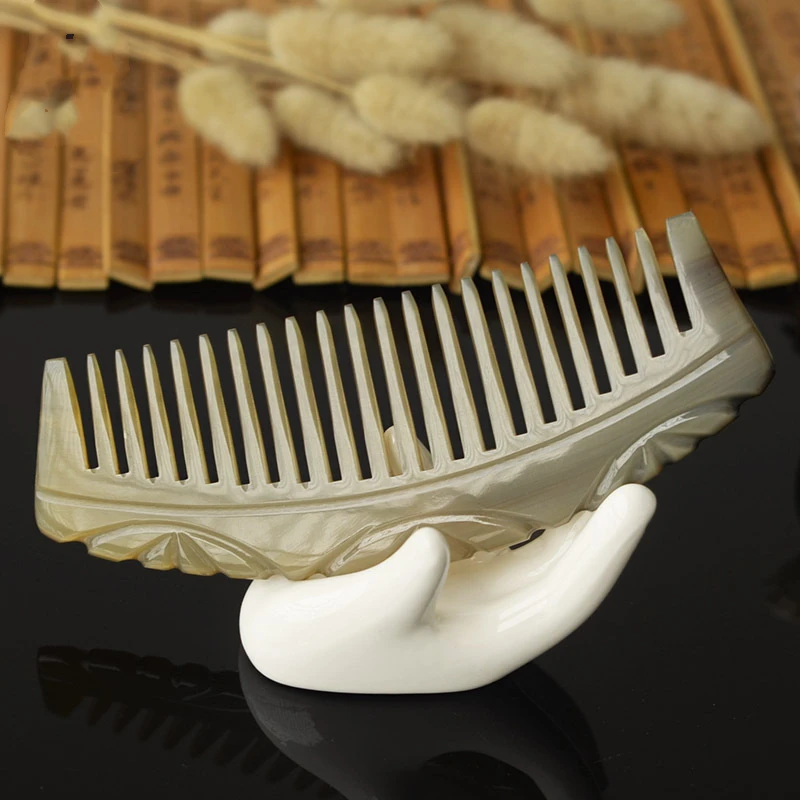 Натуральный бычий Рог расческа для волос без статического ухода за здоровьем
