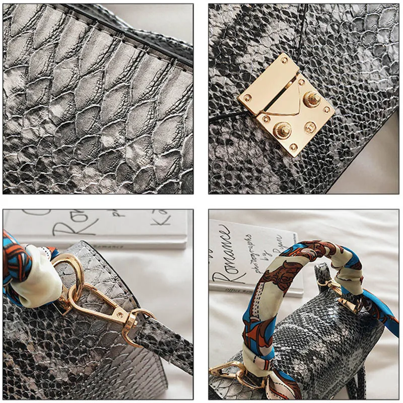 Роскошные сумки через плечо с крокодиловым узором для женщин 2020 маленькая