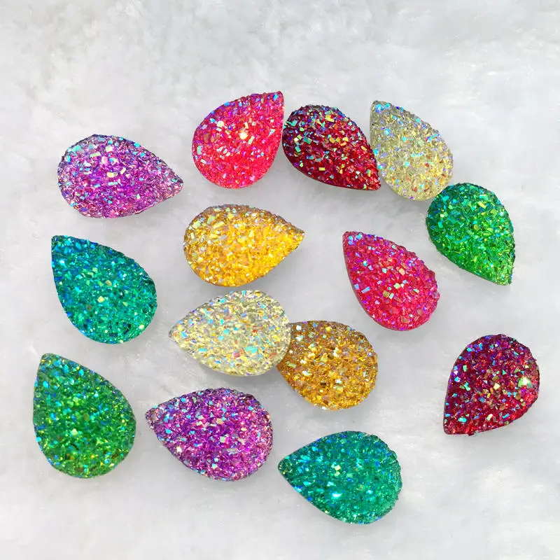 DIY AB цветная минеральная поверхность КАПЛЕВИДНАЯ смола с плоским основанием