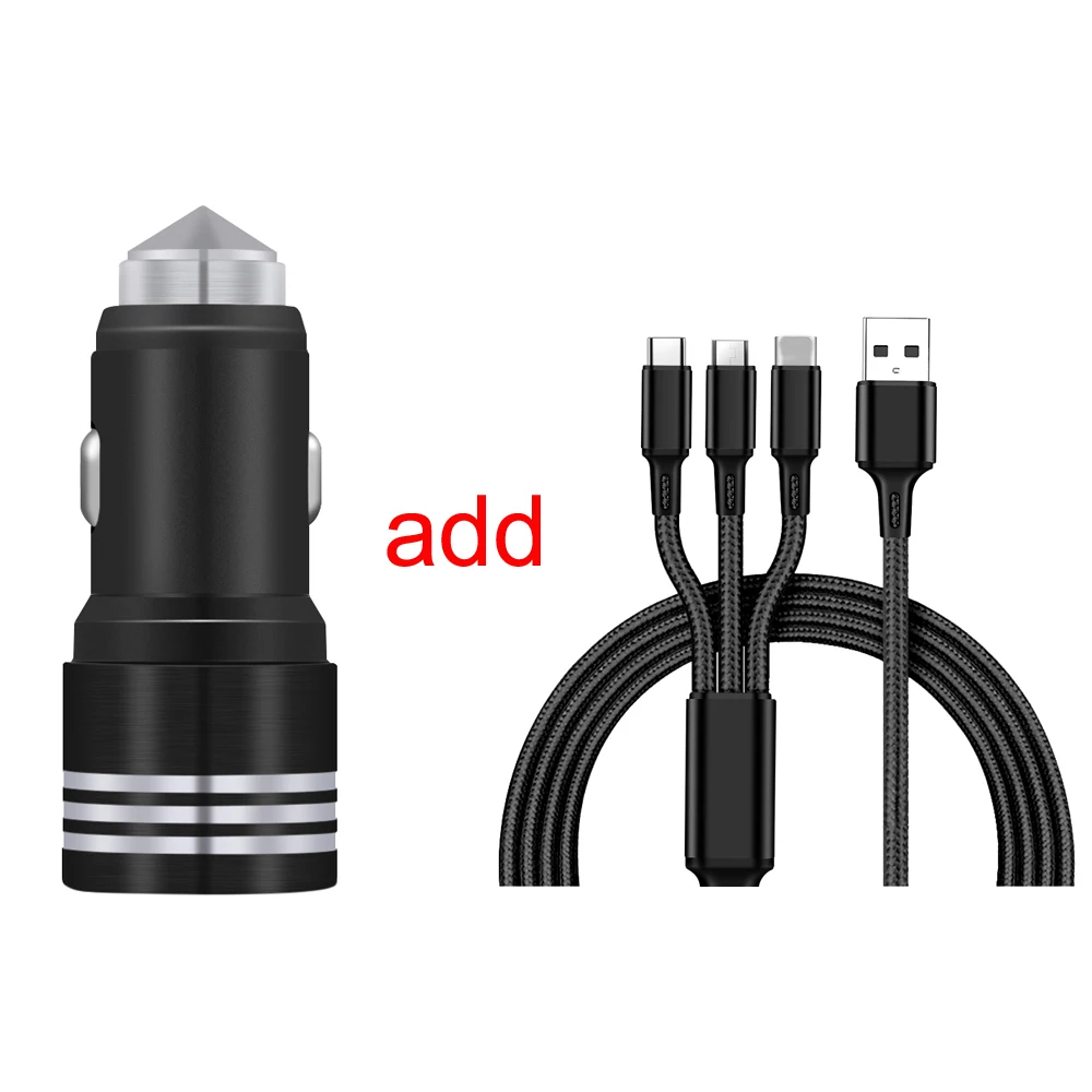 Двойной USB порт автомобильное зарядное устройство Алюминиевый адаптер смартфон