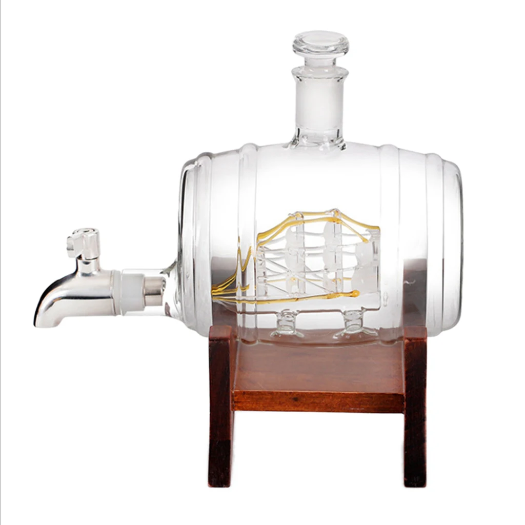

Barrel Decanter Nautical 1000ml Liquor Dispenser Seal Adjustable