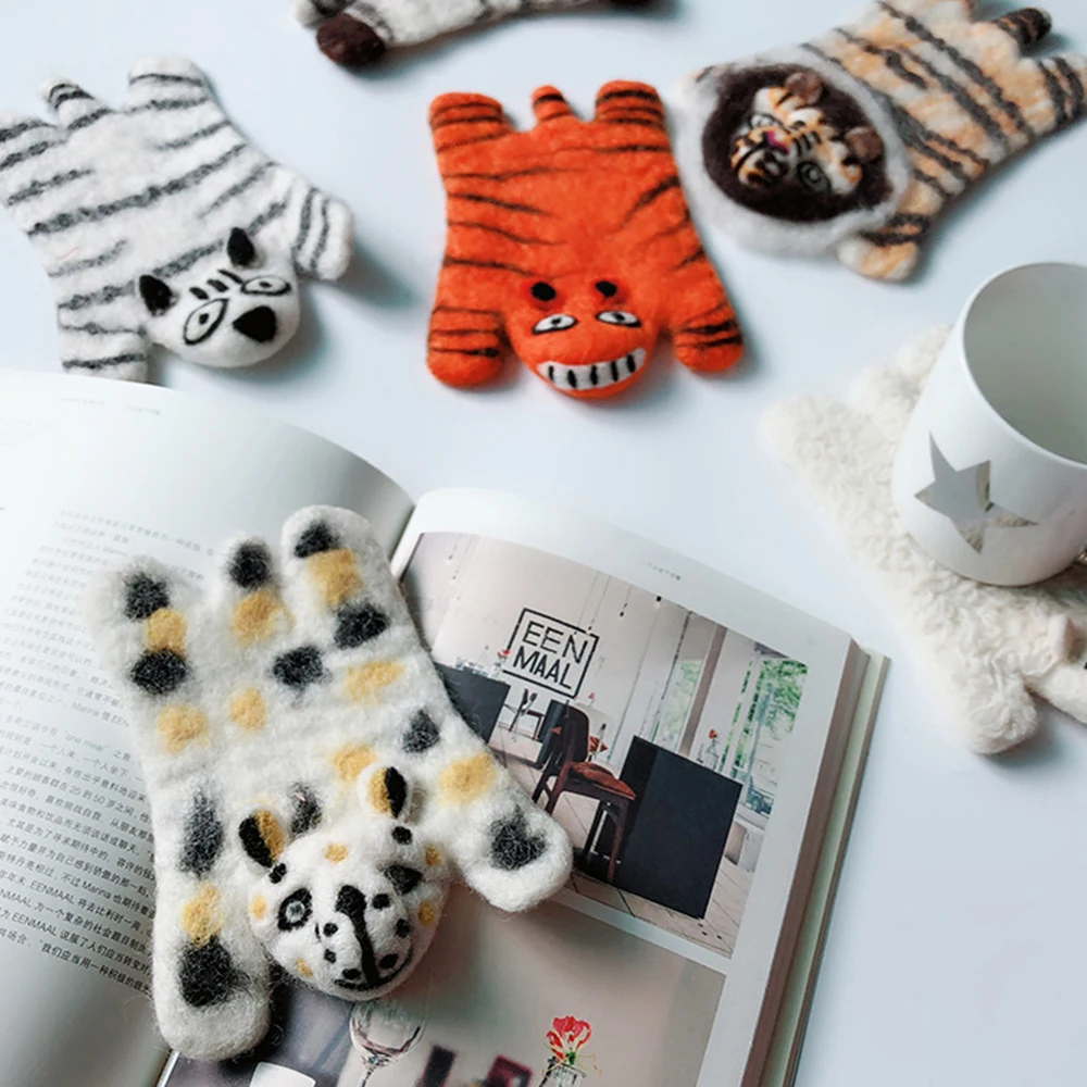 

Cute Animal Felt Coaster Coffee Cup Dining Table Insulation Mat Desktop Decoration Kids Gift Party Kitchen Place Mat Dropship1PC