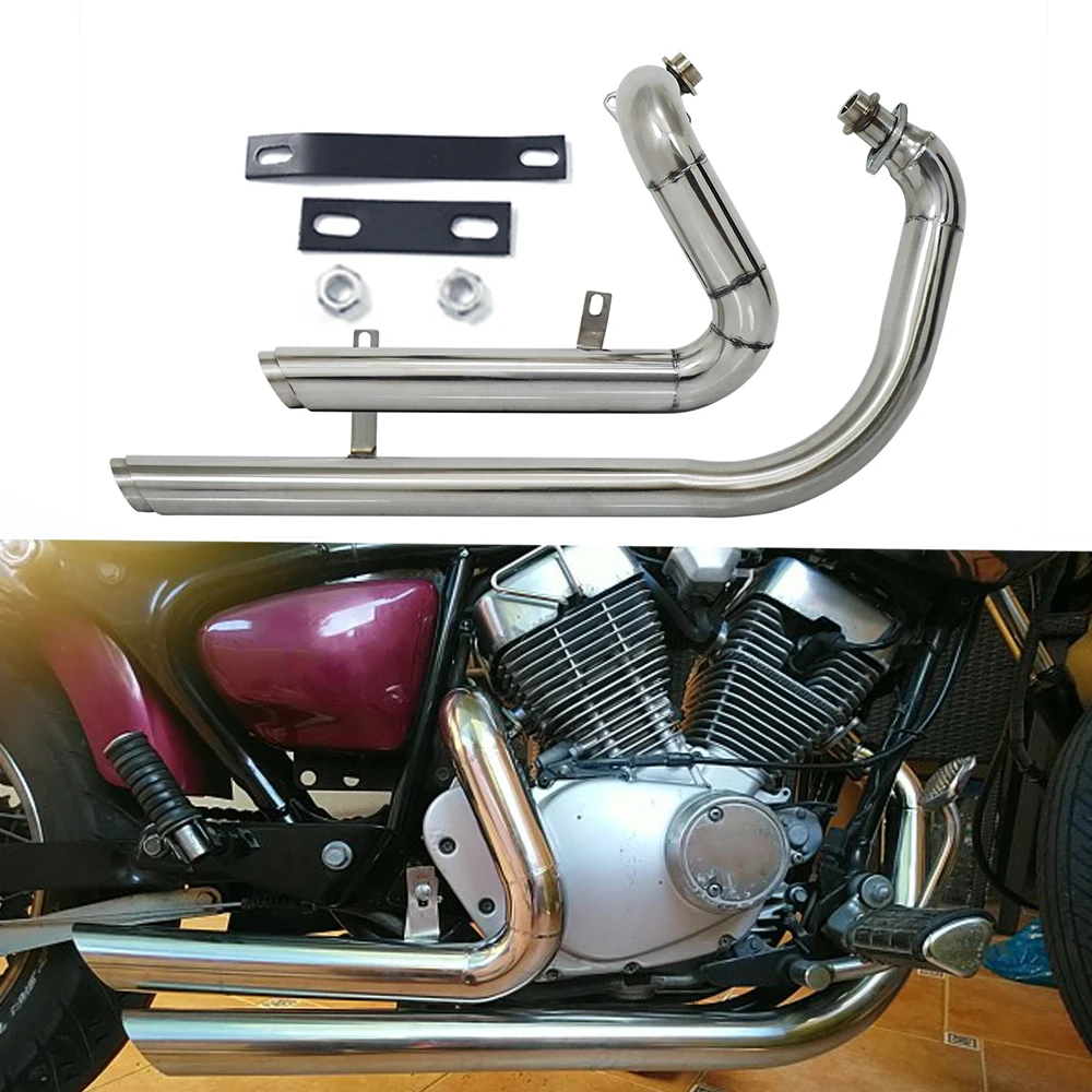Для Yamaha Virago V Star XV125 XV 125 XV250 Dragstar полностью выхлопная система для мотоцикла с