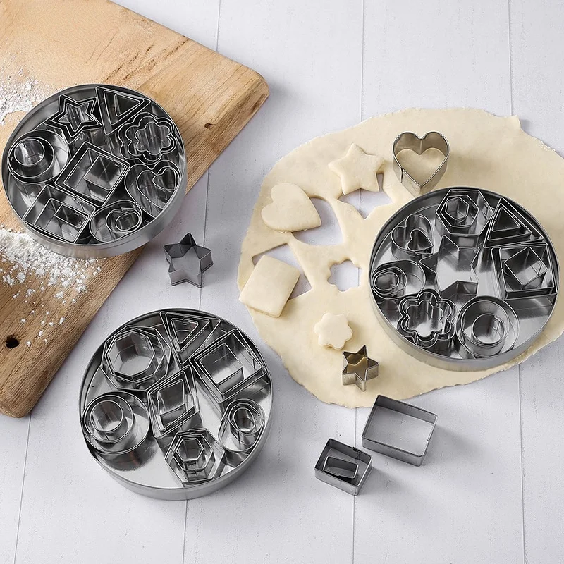 

Mousse Ring Biscuit Cutting Set 24-piece Set Baking Dessert Chocolate Biscuit Cake Mold Reusable cookie cutter chocolate mold