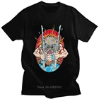 Крутая Мужская футболка с изображением рассекающего демонов манги, хашибу, иносукке, футболка из чистого хлопка с графическим рисунком, футболка с коротким рукавом Kimetsu No yaiba в стиле Харадзюку