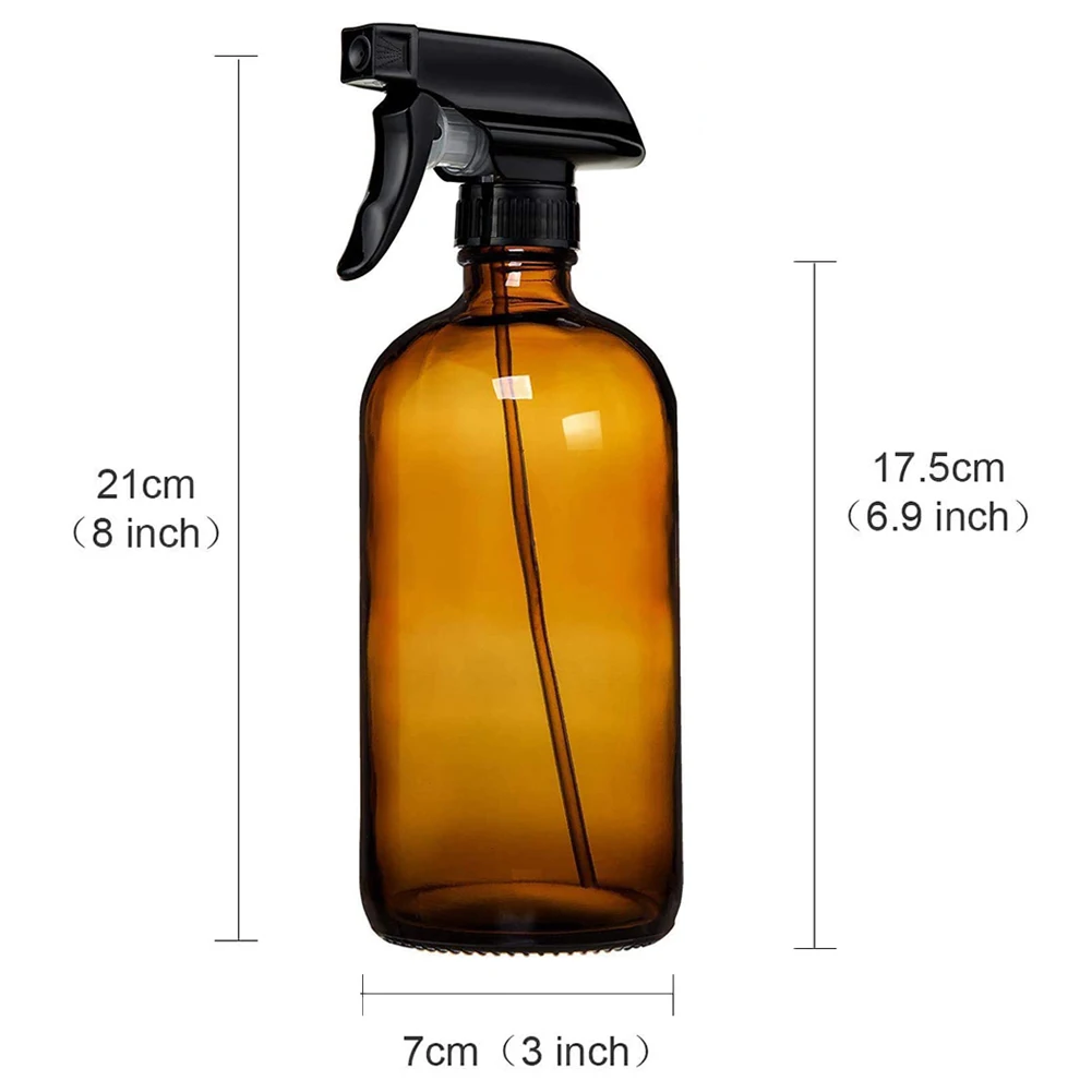 

2PCS Empty Glass Spray Bottle Essential Oil Refillable Trigger Sprayer Room Cleaner Container Spritzer Atomiser Dispenser Amber