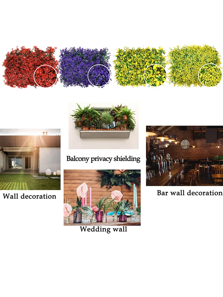 

2021 Artificial Plant Panels Plant Artificial Plants Green Wall Panel Privacy Hedge Screen For Home Outdoor Wedding Backdrop