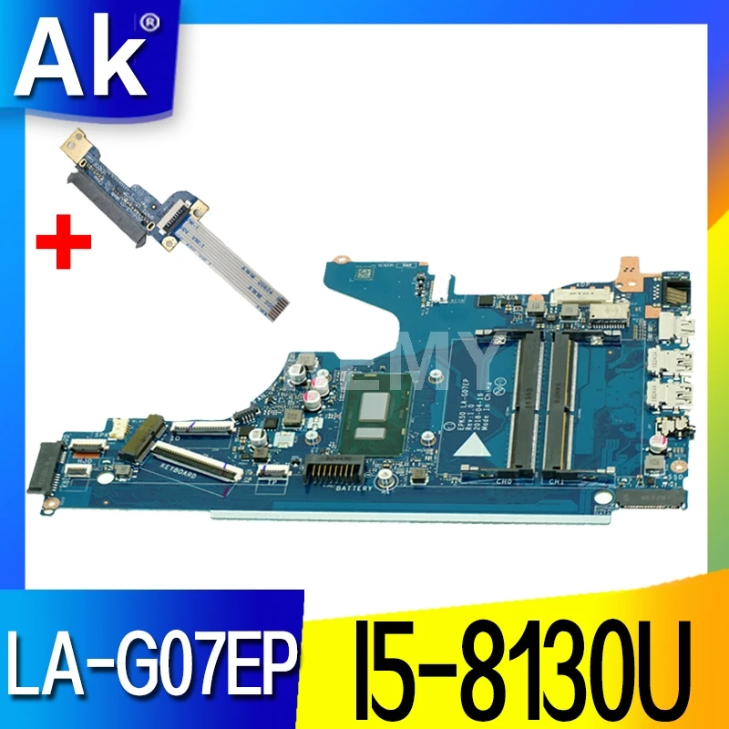 

AKemy For HP 15-DA Laptop Motherboard I5-8130u CPU 2.2ghz L20374-001 L20374-601 EPK50 LA-G07EP DDR4