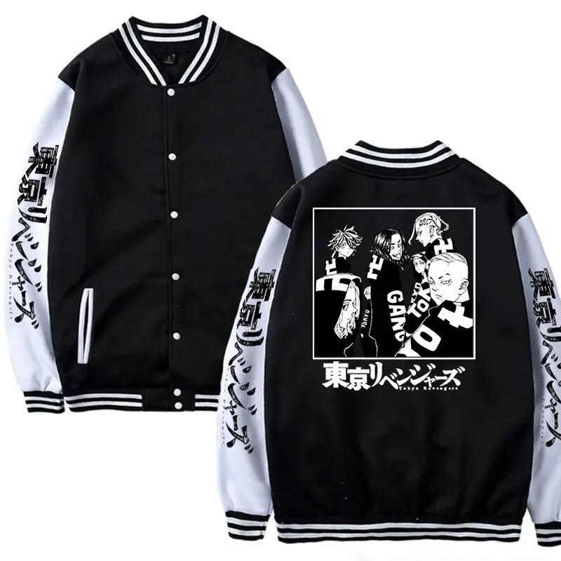 

Jacket Men Tokyo Revengers Anime Baseball Jackets Patchwork Coats Slim Fit College Luxury Fleece Jackets Casaco Masculino 4XL
