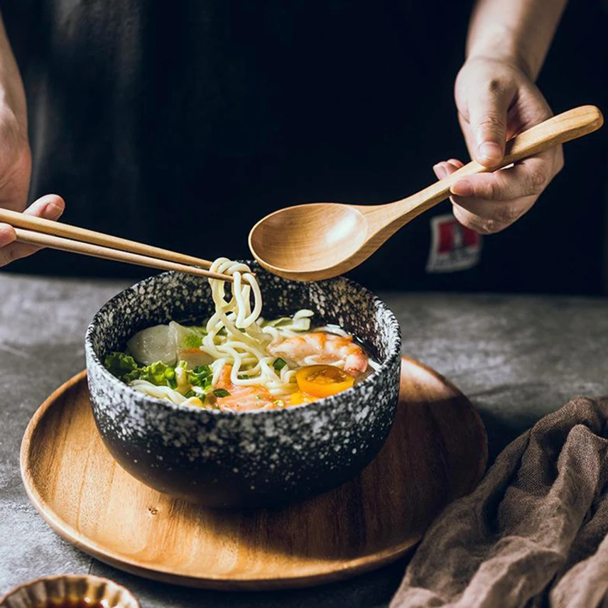 Деревянная ложка для супа Бамбуковая чайная кофе и меда с длинной ручкой детская