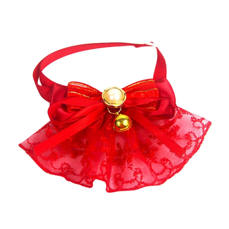 

Breathable skin-friendly material Pet Festival Costume Accessories Retro Lace Bow Tie Adjustable Collar for Puppy Cats Necklace