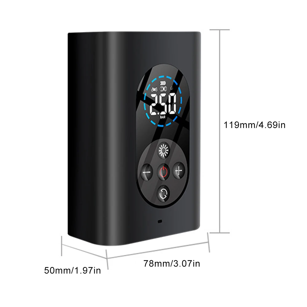 Barato Compresor De Aire Portátil Para Coche, Inflador De Neumáticos Inalámbrico, Bomba De Aire Automática De 150PSI Para Bolas De Motocicleta, Bomba De Neumáticos Con Luz LED