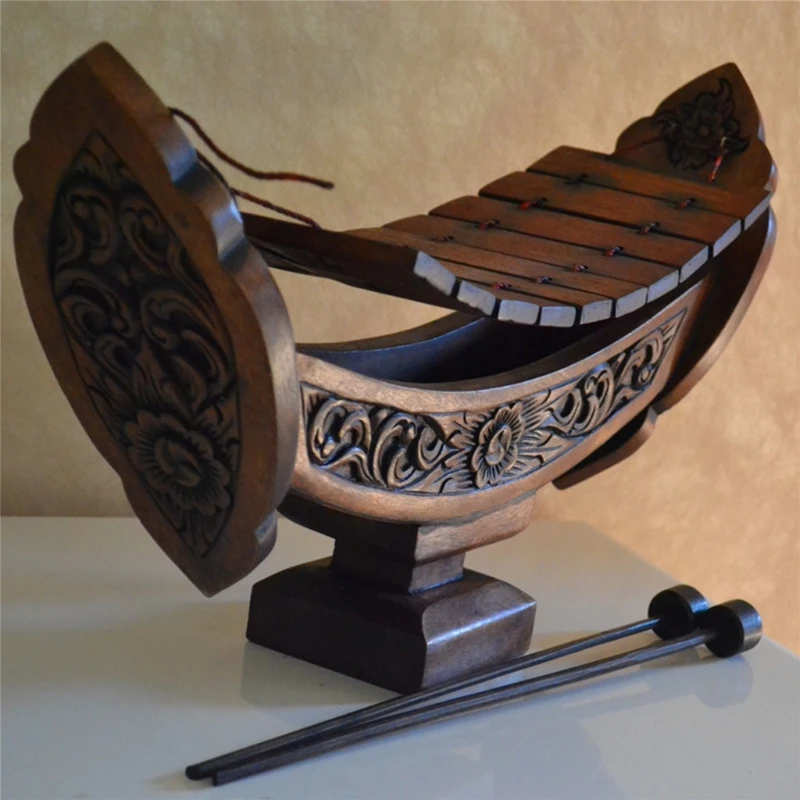 

Thai Traditional Musical Instruments Teakwood Teak Wood Wooden Xylophone 8 Bar Notes Dropship