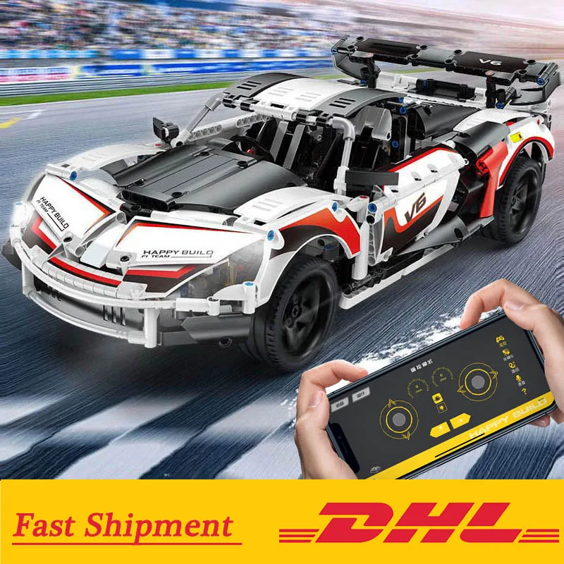 DHL Technic Formula Racing Sport Car RSR модель 90066 совместима с 20097 конструкторами для