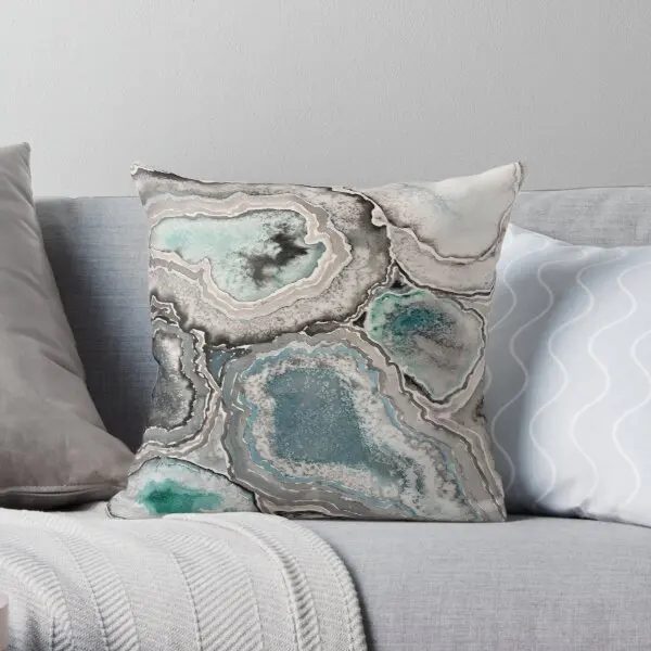 

Ode To Geode - BlueTeal Soft Decorative Throw Pillow Cover for Home Pillows NOT Included