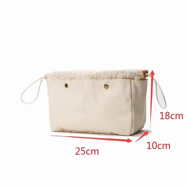 25cm Medium Мягкие холщовые Органайзеры для сумок, прочная сумка-Органайзер для кошельков, 3 размера - Цвет: 25cm Medium