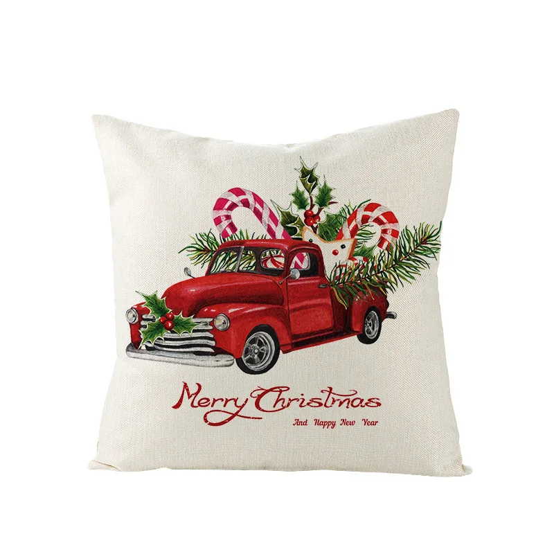 merry christmas pillowcase linen cushion cover christmas home decoration pillows cover sofa cover cushion christmas gift pillows free global shipping
