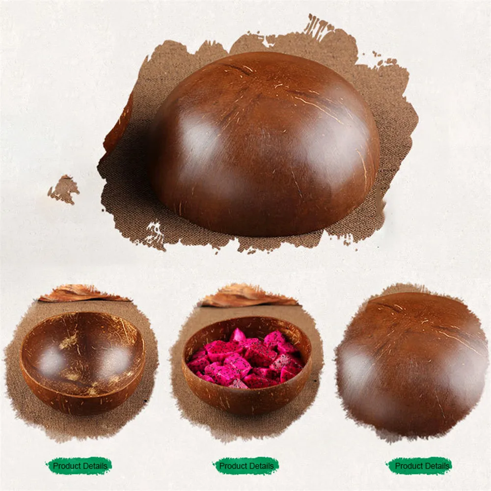 Tigela de coco натуральный красивый кокосовый контейнер подставка для приготовления