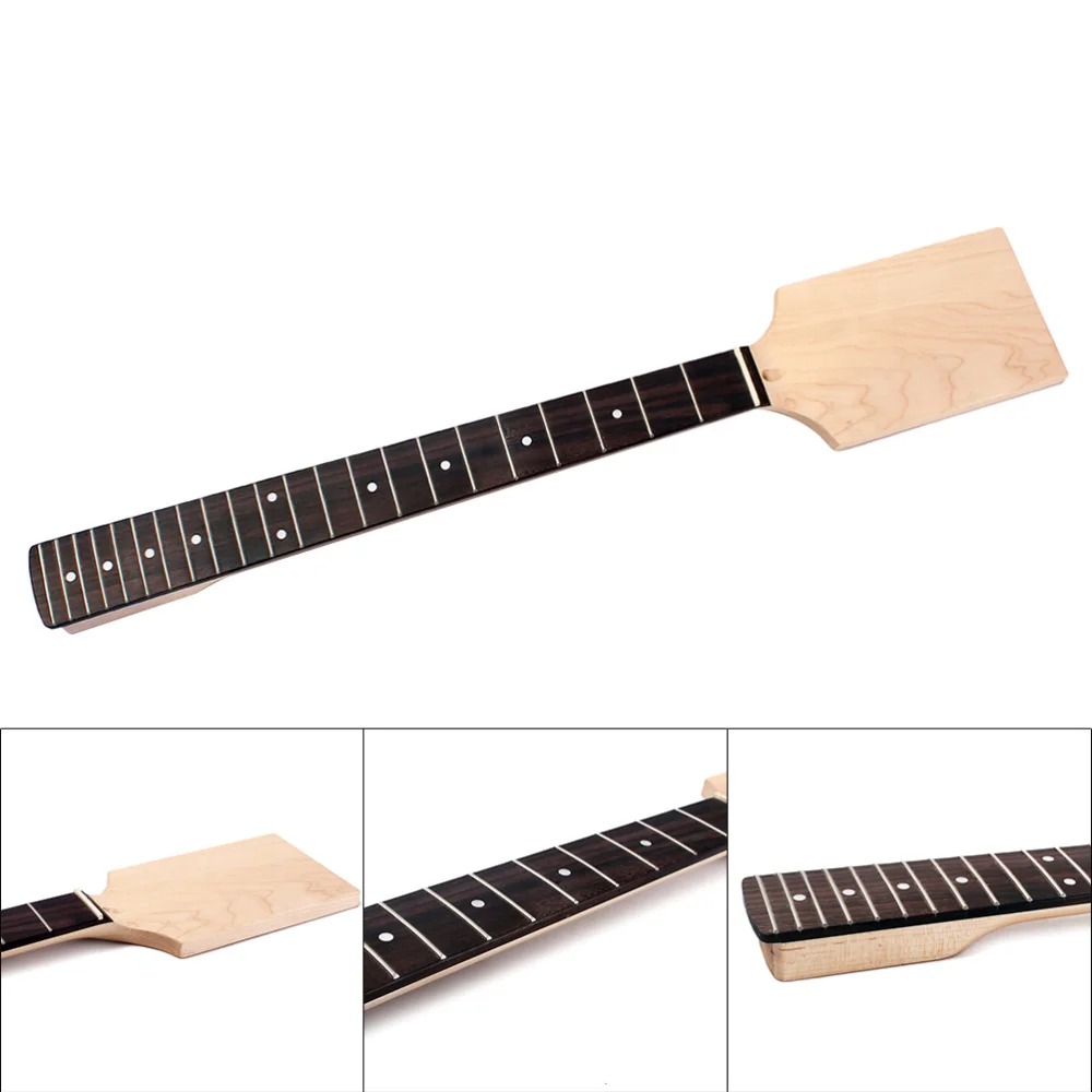 22 Frets Dot Inlay DIY Maple Electric Guitar Neck Paddle Headstock Electric Guitar Replacement enlarge