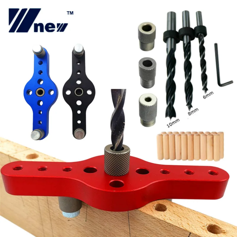 

Woodworking Pocket Hole Jig 6/8/10mm Self-centering Vertical Doweling Jig Drill Guide For Locator Hole Puncher Carpentry Tools