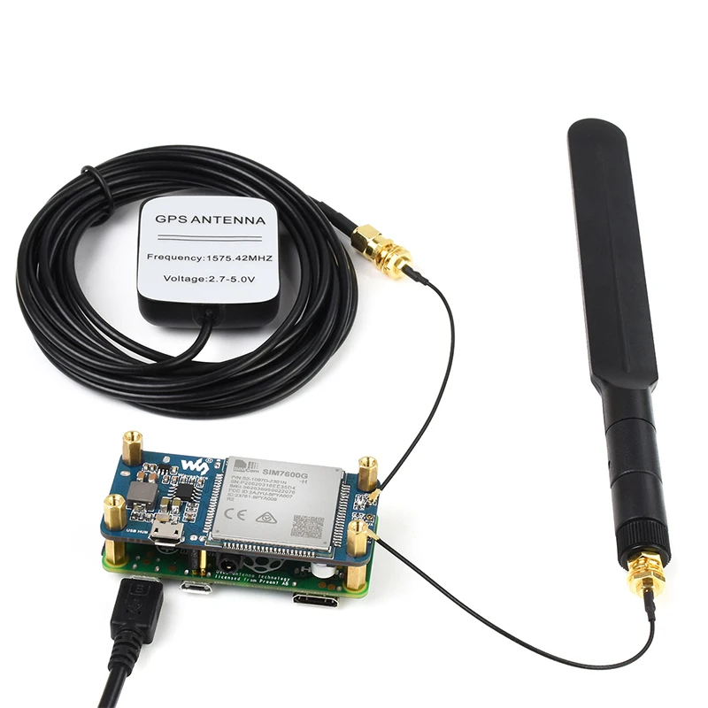 Плата расширения Raspberry Pi 4 B SIM7600G-E, 4G Hat, глобальная коммуникация, многополосный Cat-4 4G / 3G / 2G с позиционированием GNSS