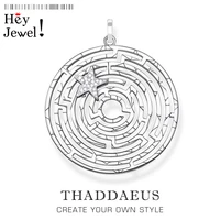 pendant labyrinth with movable star2021 summer brand new jewelry vintage 925 sterling silver maze accessories gift for women
