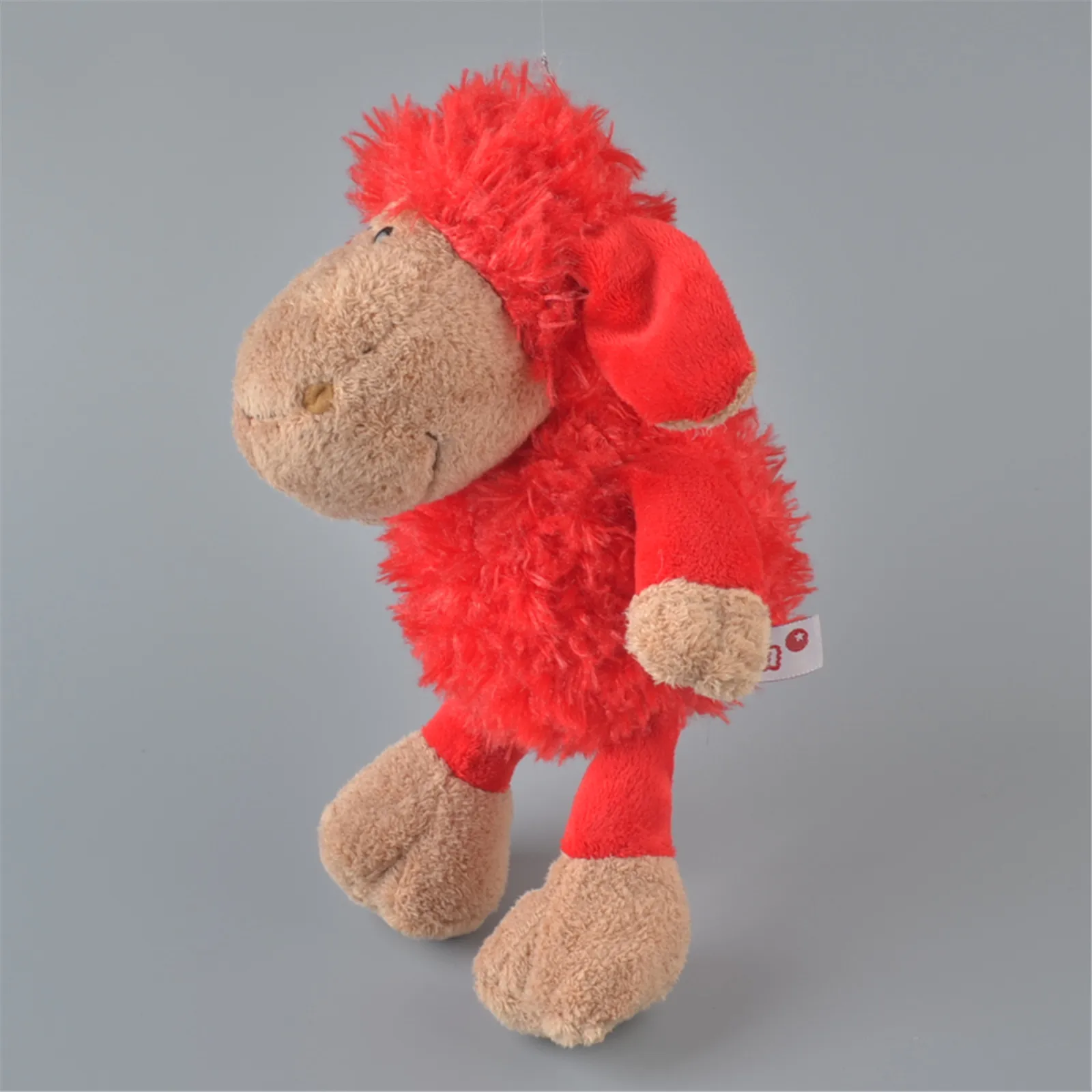 Мягкая плюшевая игрушка в виде Овцы красного цвета 25 см Детская кукла подарок