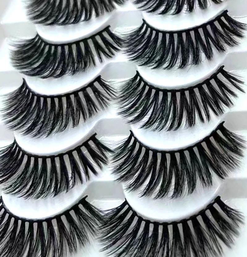 

10Pairs 3D Faux Mink Lash Natural Dramatic Volume False Eyelashes and Eyeliner Set Liquid Eyeliner & Waterproof Tweezer Set