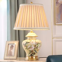 free shipping creative ceramic table lamp bedside lamp for living room simple modern home cozy and romantic ceramic lamp