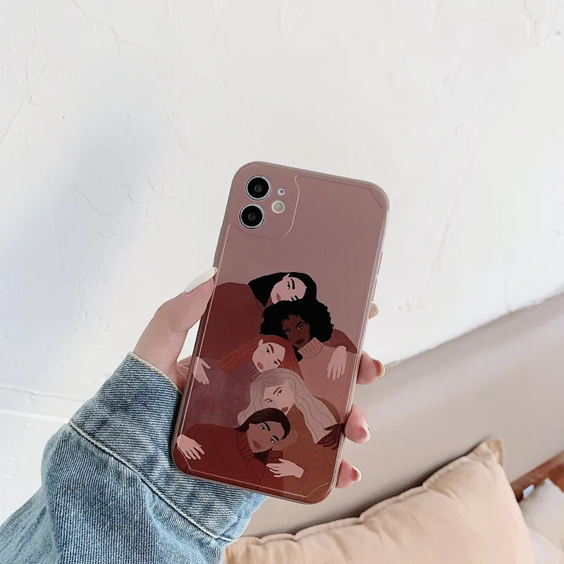 Милый чехол в стиле ретро для девушек японском iPhone 12 11 Pro Max Xr Xs 7 8 Plus mini 7Plus милый