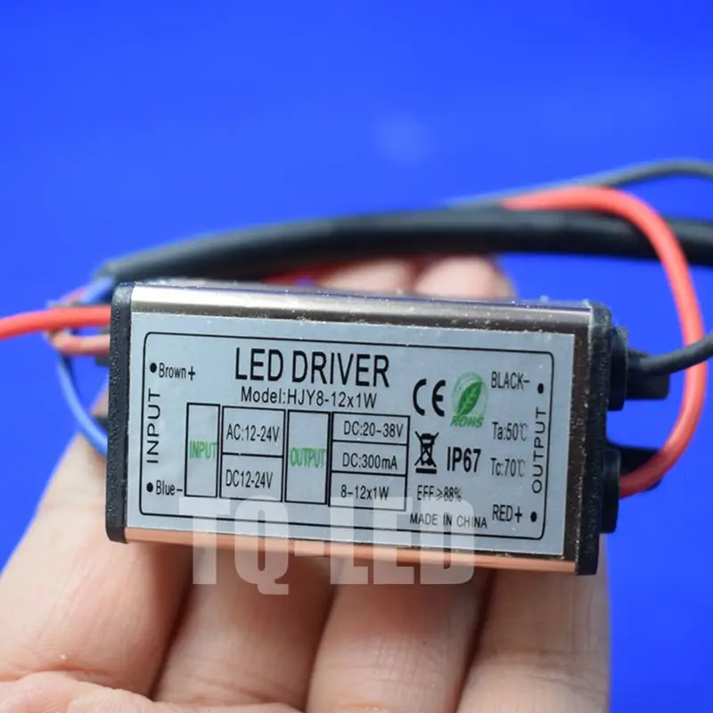 8 12x1w светодиодный драйвер переменного тока/DC12 24V для DC20 38V 300mA 10 Вт постоянный ток