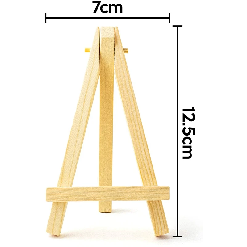 25 Pieces of Mini 5 Inch Wooden Easel. Business Cards Display Photos Small Canvases Classroom DIY Arts and Crafts |