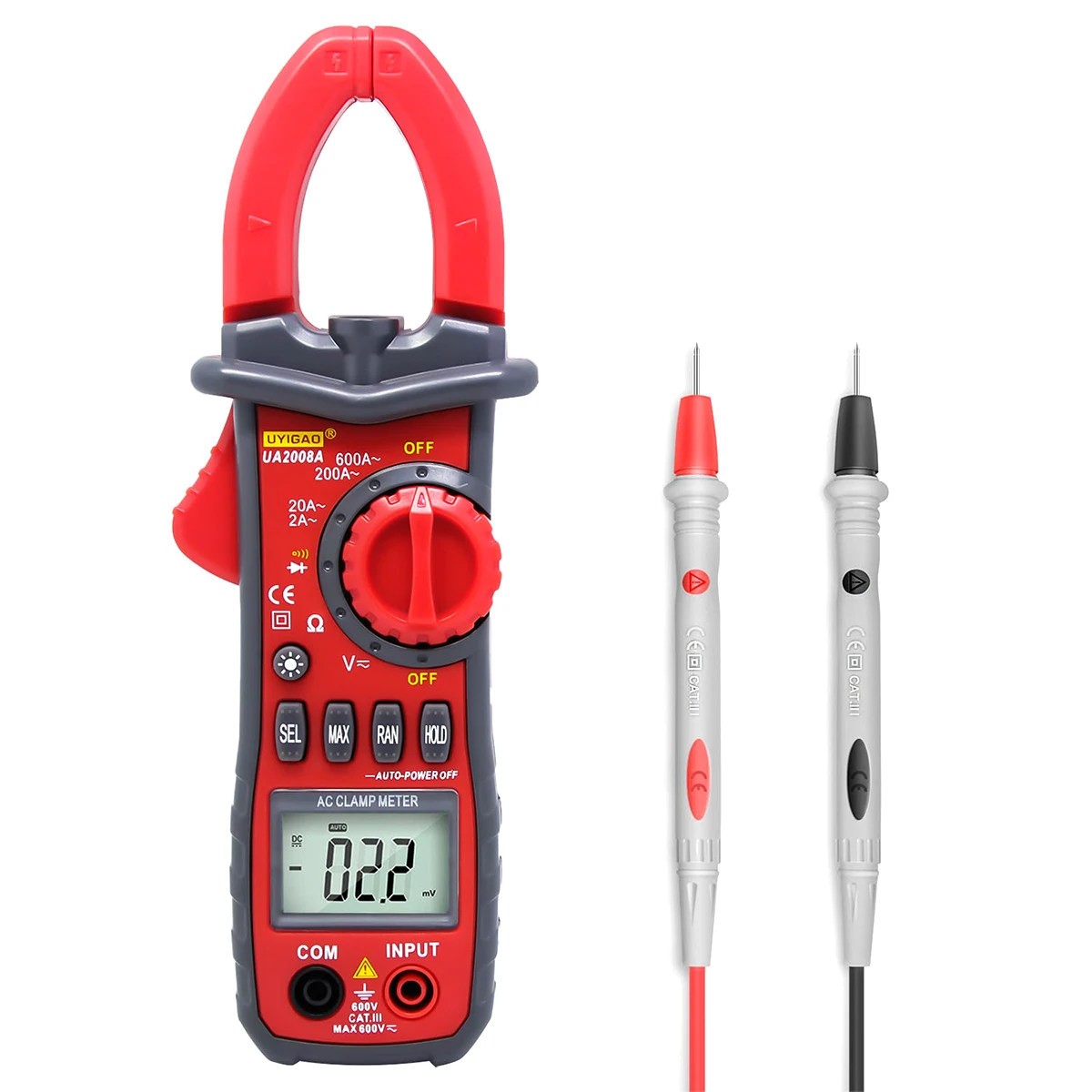 

UA2008A Digital Clamp Meter Handheld Multimeter AC/DC Voltmeter AC Ammeter