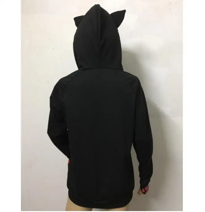 Свитшот женвечерние с длинным рукавом и принтом кошачьи ушки | Женская одежда