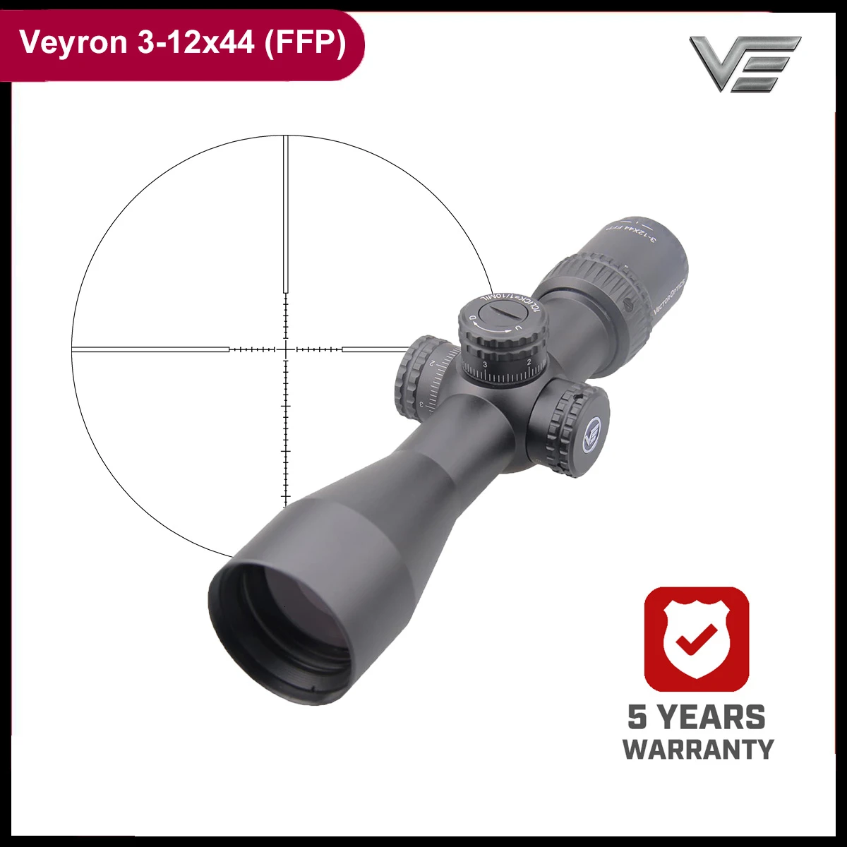 Векторная оптика Veyron FFP 3-12x44 ультра компактный прицел Воздушный прицел первый фокальный самолет 1/10 мил. 223 7,62 AR15 Воздушный пистолет
