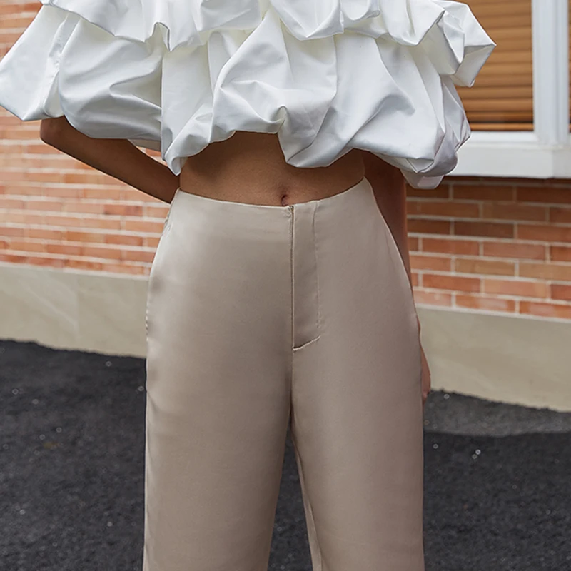 Женские Длинные свободные брюки TWOTWINSTYLE повседневные длинные с высокой талией и