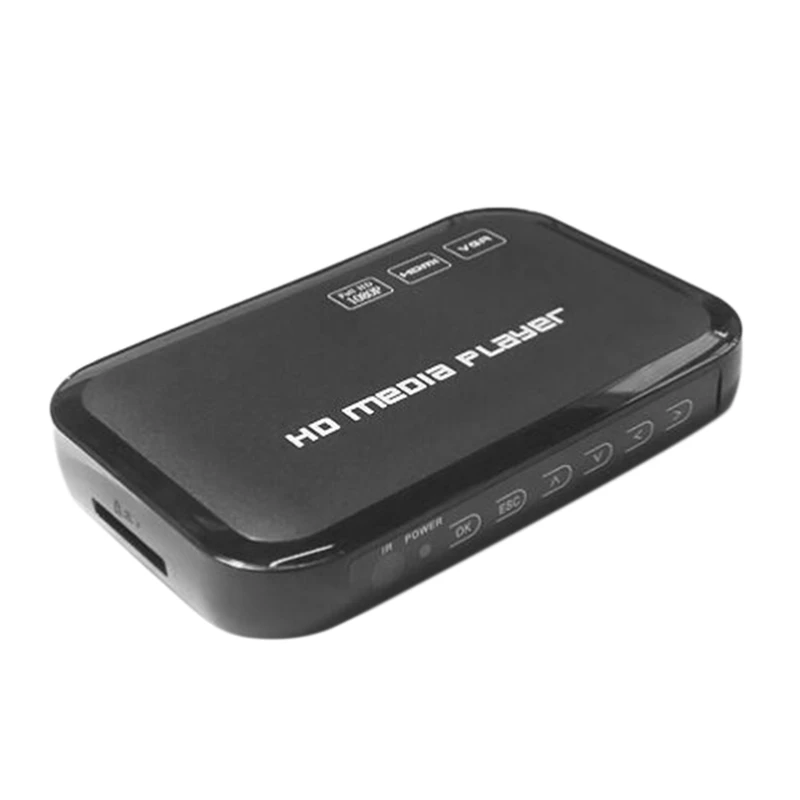 1080P Full HD мультимедийный плеер HDMI + VGA AV USB SD HDD с H.264 MKV DixV MPEG 2-TS VC-1 WMV9 ЕС вилкой |