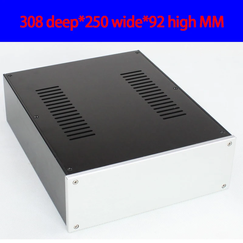 Алюминиевый корпус усилителя KYYSLB 308*250*92 мм алюминиевый DAC DIY с винтами для ног