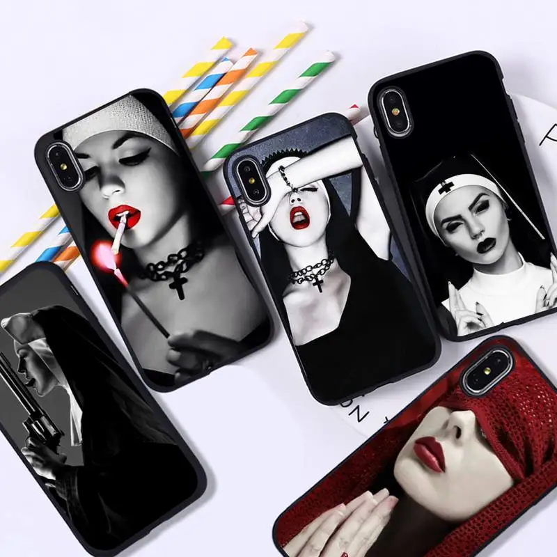 

YNDFCNB Sister Nun Phone Case for iPhone 11 12 13 mini pro XS MAX 8 7 6 6S Plus X 5S SE 2020 XR case