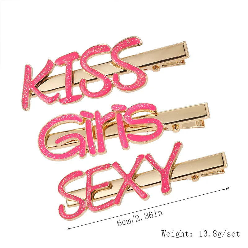 Модная заколка для волос со стразами и надписью зажим заколка-Пряжка украшение